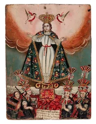 La Vierge Marie avec des donateurs indiens, 1752